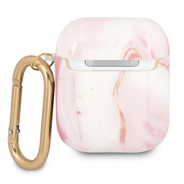 Guess AirPods (1/2) Deksel Shiny Marble Rosa