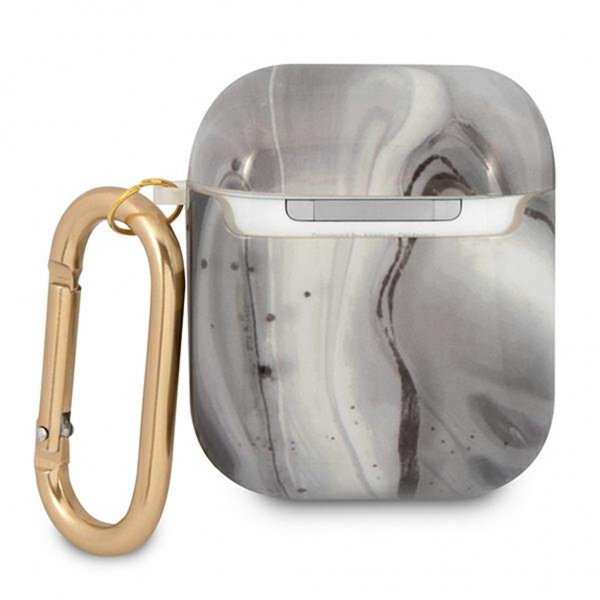 Guess AirPods (1/2) Deksel Shiny Marble Svart