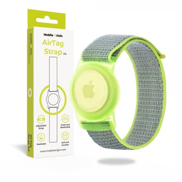 Mobile Origin AirTag Armbånd Nylon Grønn