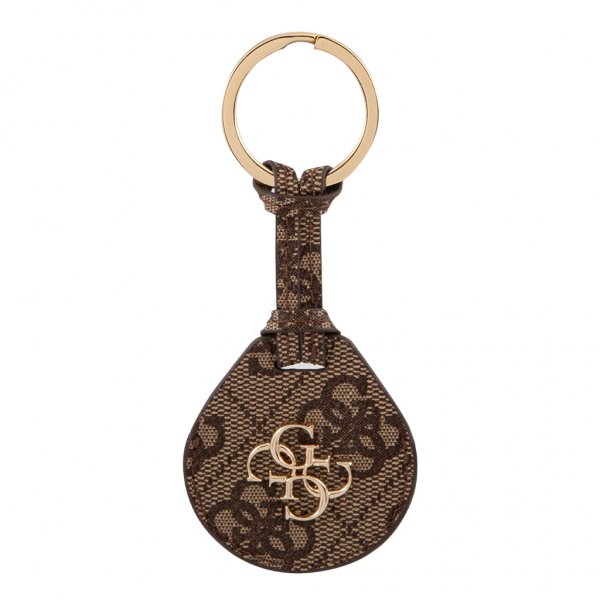 Guess AirTag Holder 4G Logo Brun