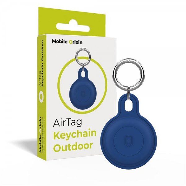 Mobile Origin AirTag Holder Keychain Outdoor Blå