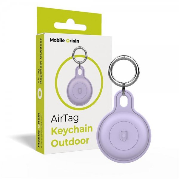 Mobile Origin AirTag Holder Keychain Outdoor Lilla