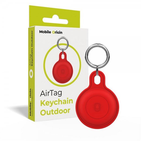 Mobile Origin AirTag Holder Keychain Outdoor Rød