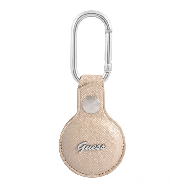 Guess AirTag Holder Saffiano Beige