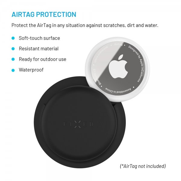 Fixed AirTag Holder Silky Sticker Svart