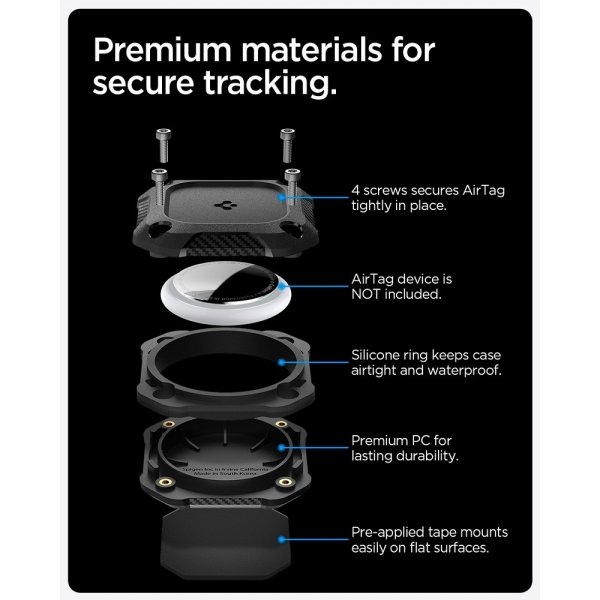 Spigen AirTag Holder Tough Armor IP 4-pakning Svart