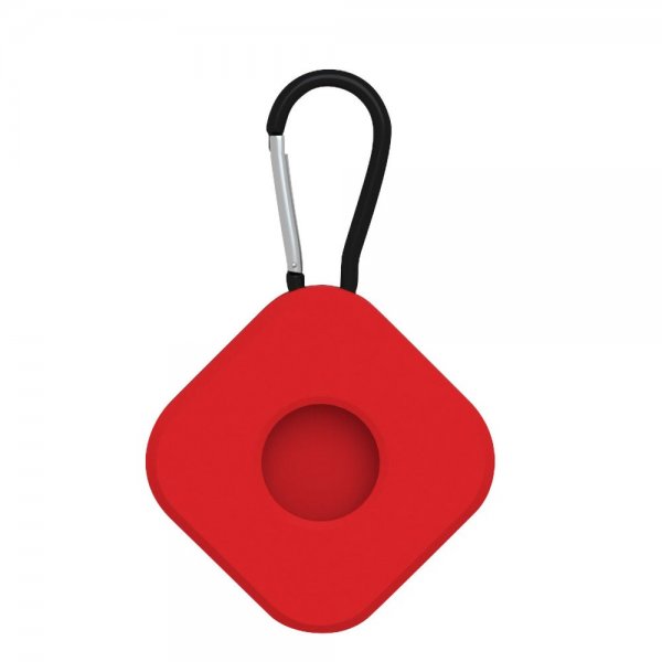 Apple AirTag Holder Silikon med Karabinkrok Square Rød
