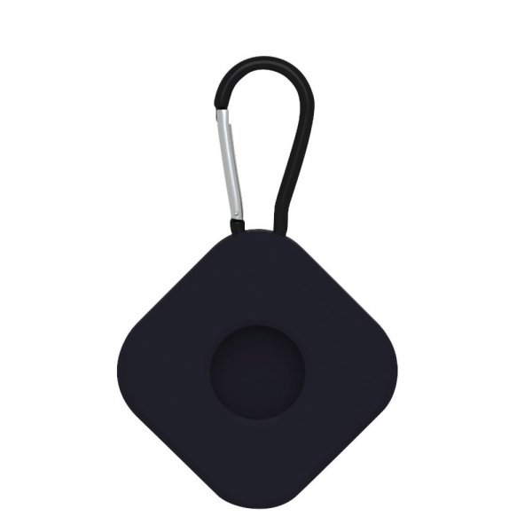 Apple AirTag Holder Silikon med Karabinkrok Square Svart