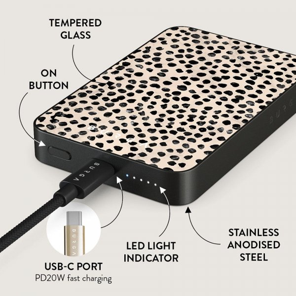 Burga Powerbank MagSafe 5000 mAh Almond Latte Metallgrå
