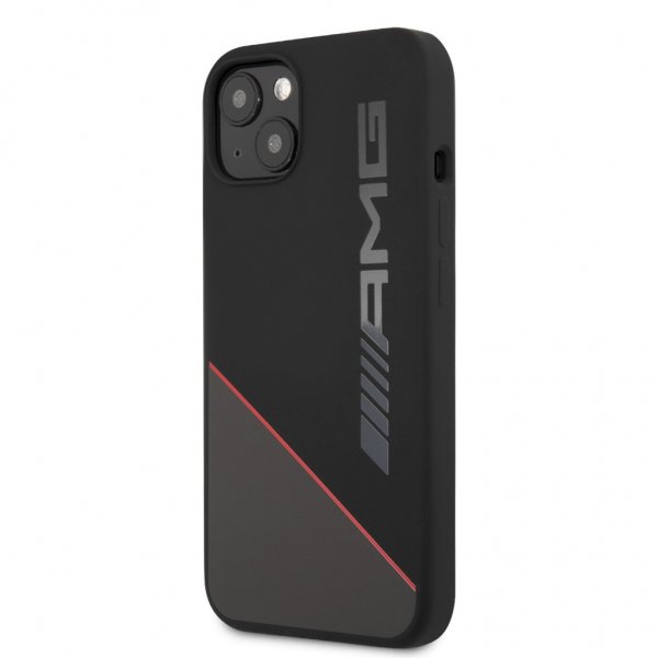 AMG iPhone 13 Deksel Liquid Silicone Two Tone Svart