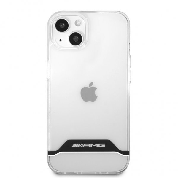 AMG iPhone 13 Deksel Electroplated Horizontal Stripes Hvit Transparent