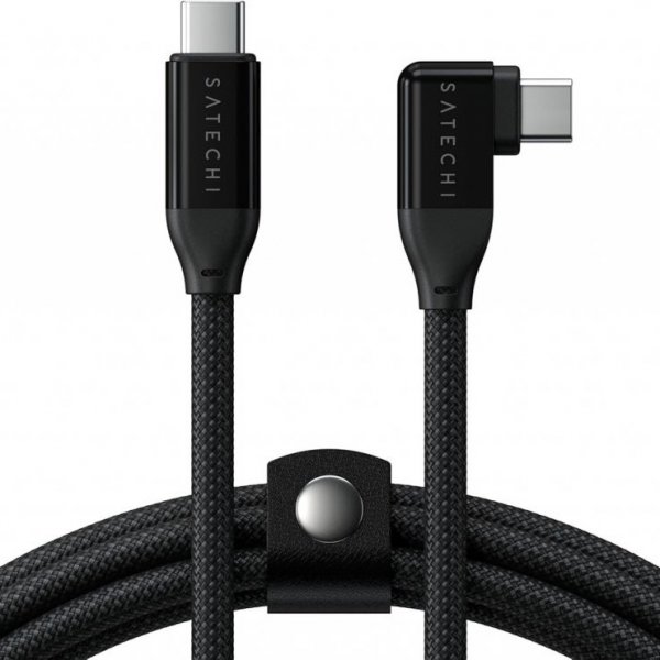 Satechi Vinklet data- og ladekabel USB-C 1 m svart