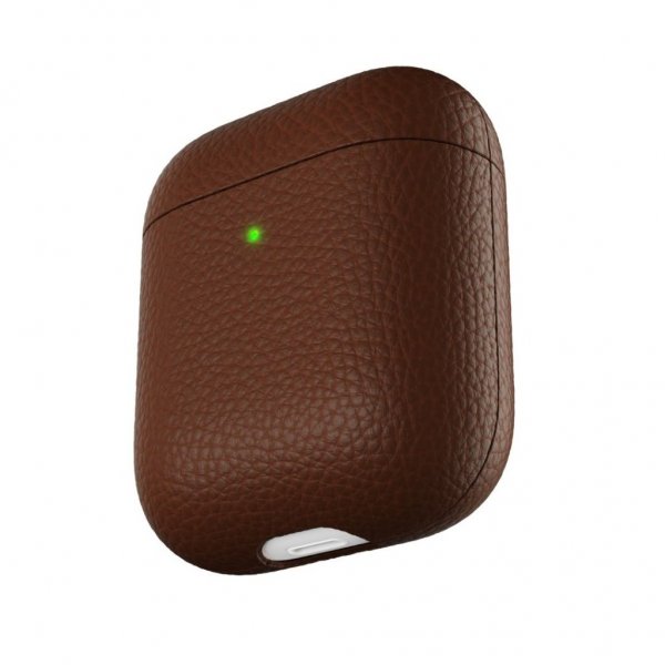 KeyBudz AirPods (1/2) Deksel PodSkinz Ekte Skinn Brun