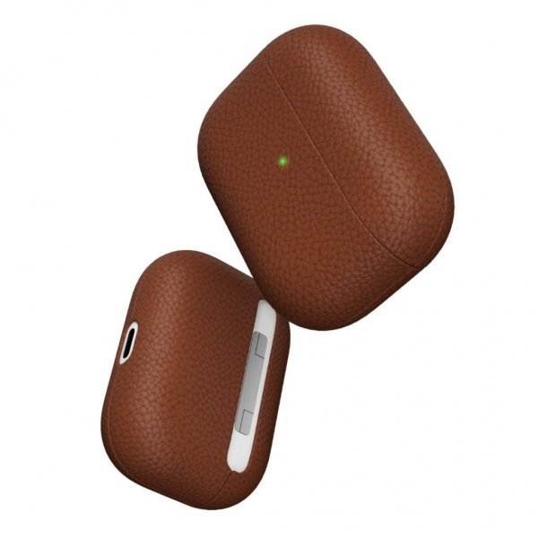 KeyBudz AirPods Pro Deksel PodSkinz Ekte Skinn Brun