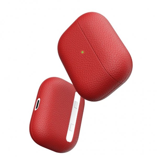 KeyBudz AirPods Pro Deksel PodSkinz Ekte Skinn Rød
