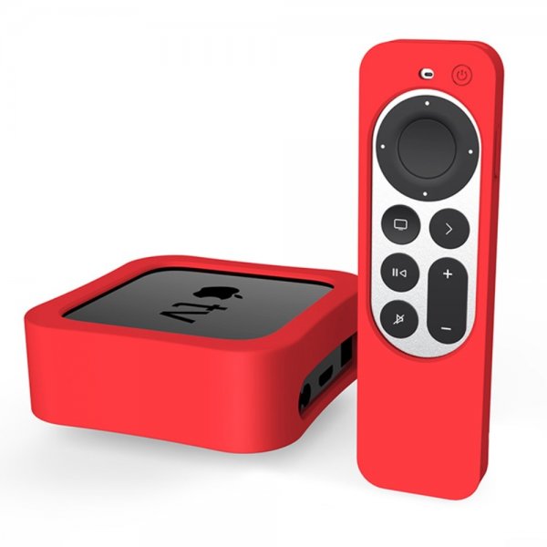 Apple TV 4K 2021/Apple TV Remote (gen 2) Deksel Silikon Rød