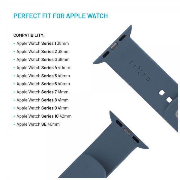 Fixed Apple Watch 38/40/41/42mm Armbånd Silicone Sporty Strap Blå