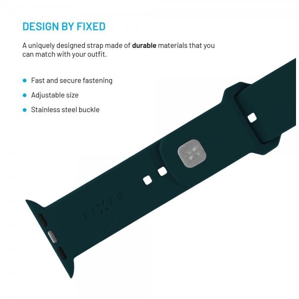 Fixed Apple Watch 38/40/41/42mm Armbånd Silicone Sporty Strap Mørkegrønn