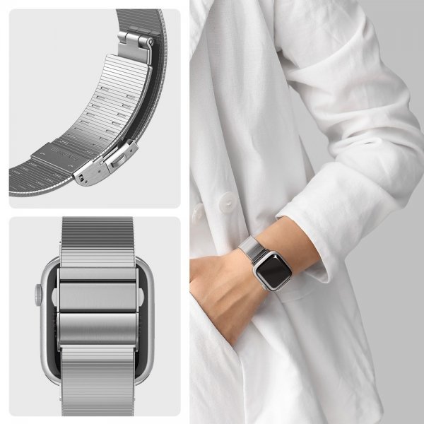 Spigen Apple Watch 38/40/41/42mm Armbånd Sleek Link Sølv