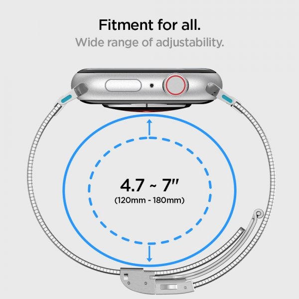 Spigen Apple Watch 38/40/41/42mm Armbånd Sleek Link Sølv