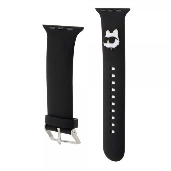 Karl Lagerfeld Apple Watch 38/40/41/42mm Armbånd Rubber NFT Choupette Svart