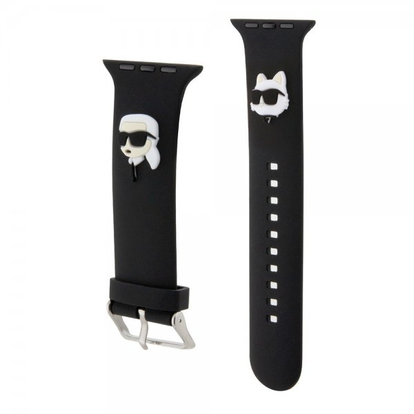 Karl Lagerfeld Apple Watch 38/40/41mm Armbånd Rubber NFT Karl & Choupette Svart