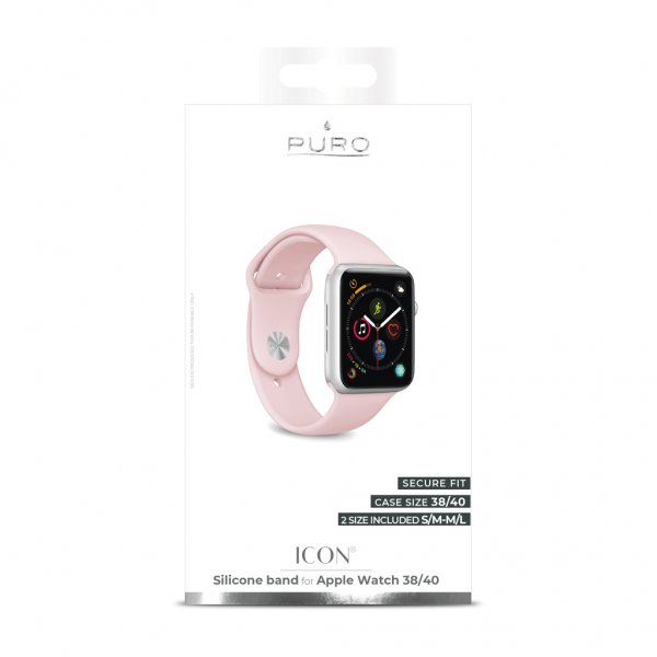 Puro Apple Watch 38/40/41/42mm Armbånd ICON Silicone Band Rose