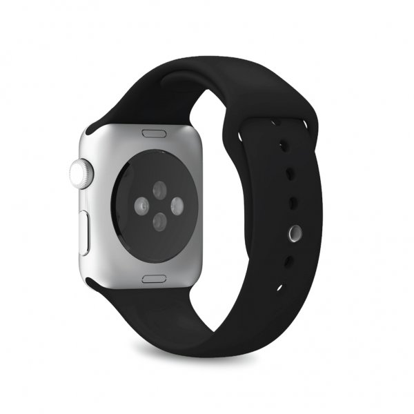 Puro Apple Watch 38/40/41/42mm Armbånd ICON Silicone Band Svart