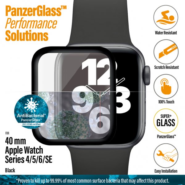 PanzerGlass Apple Watch 40mm (Series 4/5/6/SE) Skjermbeskytter Antibacterial