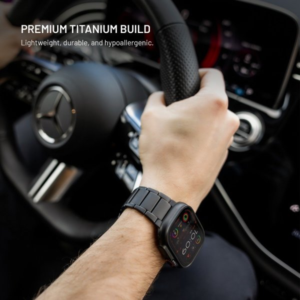 Fixed Apple Watch 42/44/45/46mm Armbånd Titanium Strap Svart