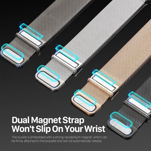 Dux Ducis Apple Watch 44/45/46mm/Apple Watch Ultra Armbånd Milanese Pro Series Gull