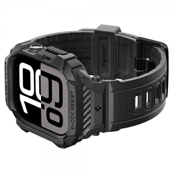 Spigen Apple Watch 42mm (Series 10/11) Armbånd Rugged Armor Pro 2 Matte Black