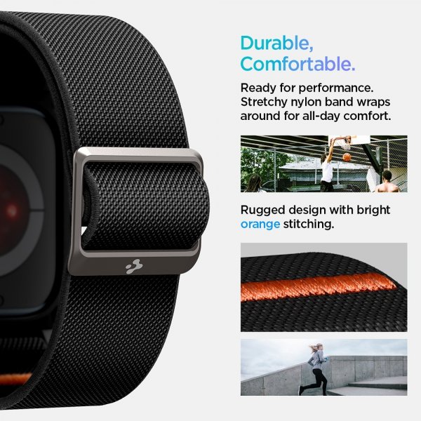 Spigen Apple Watch 42mm (Series 10/11) Armbånd og Deksel Lite Fit Pro Matte Black