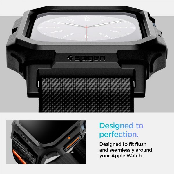 Spigen Apple Watch 42mm (Series 10/11) Armbånd og Deksel Lite Fit Pro Matte Black
