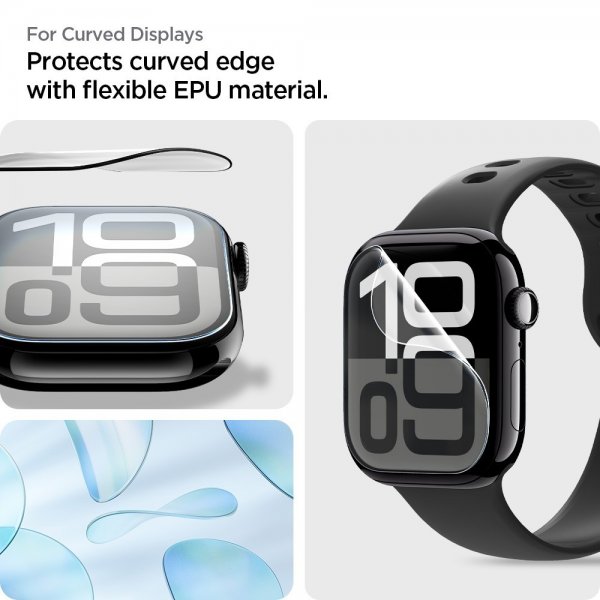Spigen Apple Watch 42mm (Series 10/11) Skjermbeskytter EliteShield EZ Fit 2-pakning