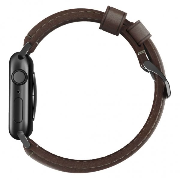 Nomad Apple Watch 44/45/46mm/Apple Watch Ultra Armbånd Traditional Band Black Hardware Rustic Brown