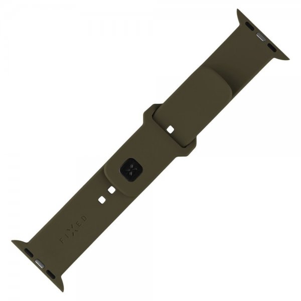 Fixed Apple Watch 44/45/46mm Armbånd Silicone Sporty Strap Olivengrønn