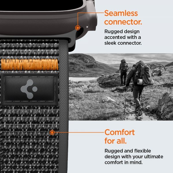Spigen Apple Watch 44/45/46mm/Ultra 49mm Armbånd Athlex Air 2 Active Black Orange