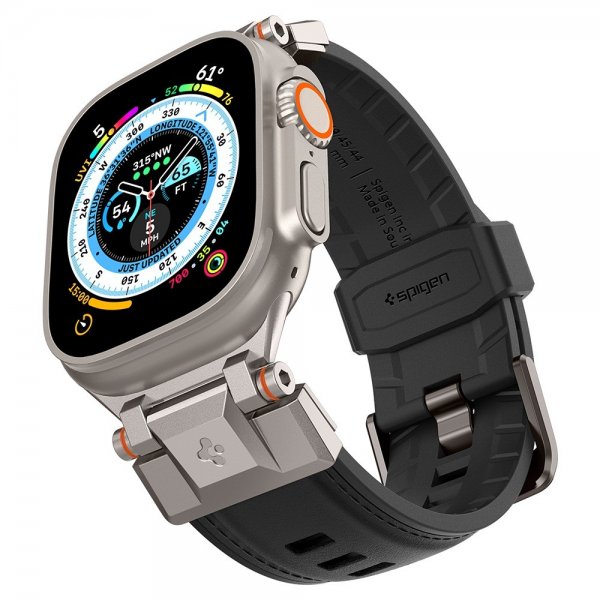 Spigen Apple Watch 44/45/46mm/Ultra 49mm Armbånd DuraPro Armor PU Svart
