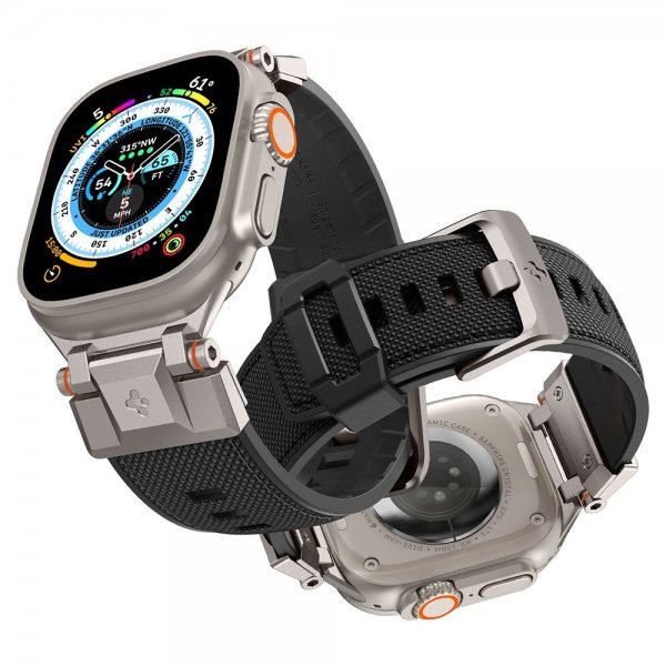 Spigen Apple Watch 44/45/46mm/Ultra 49mm Armbånd DuraPro Armor Svart