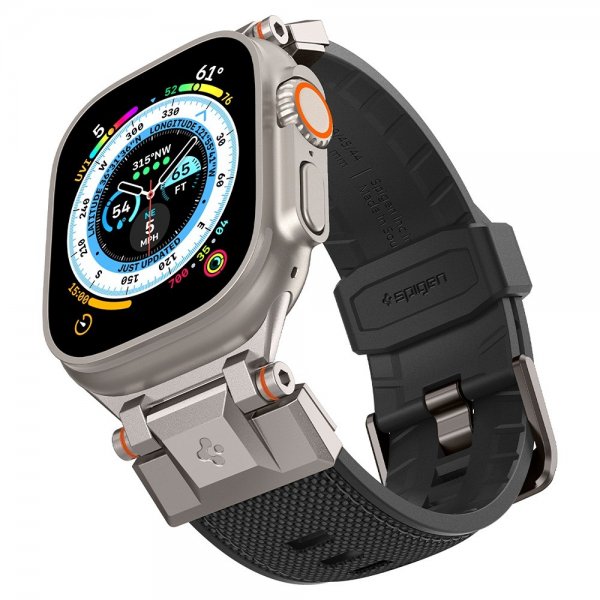 Spigen Apple Watch 44/45/46mm/Ultra 49mm Armbånd DuraPro Armor Svart