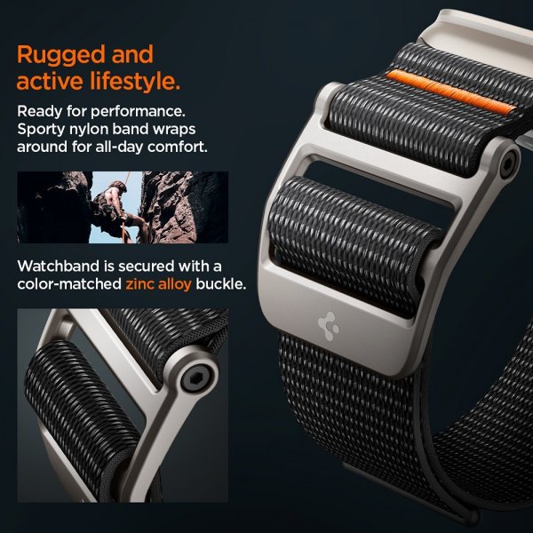 Spigen Apple Watch 44/45/46mm/Ultra 49mm Armbånd DuraPro Flex Svart