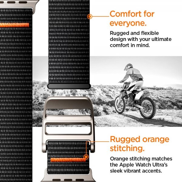 Spigen Apple Watch 44/45/46mm/Ultra 49mm Armbånd DuraPro Flex Svart