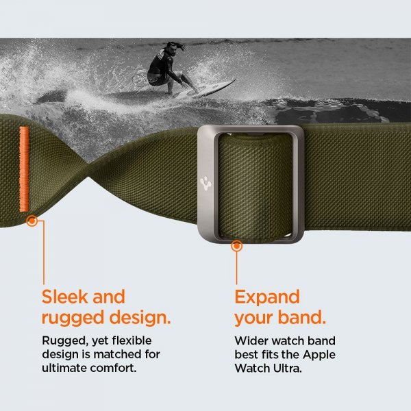 Spigen Apple Watch 44/45/46mm/Ultra 49mm Armbånd Lite Fit Ultra Khaki