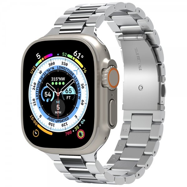 Spigen Watch 44mm/Watch 45mm/Watch 46mm/Watch Ultra 49mm Armbånd Modern Fit 316L Sølv