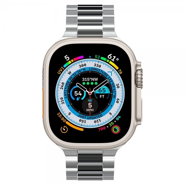 Spigen Watch 44mm/Watch 45mm/Watch 46mm/Watch Ultra 49mm Armbånd Modern Fit 316L Sølv