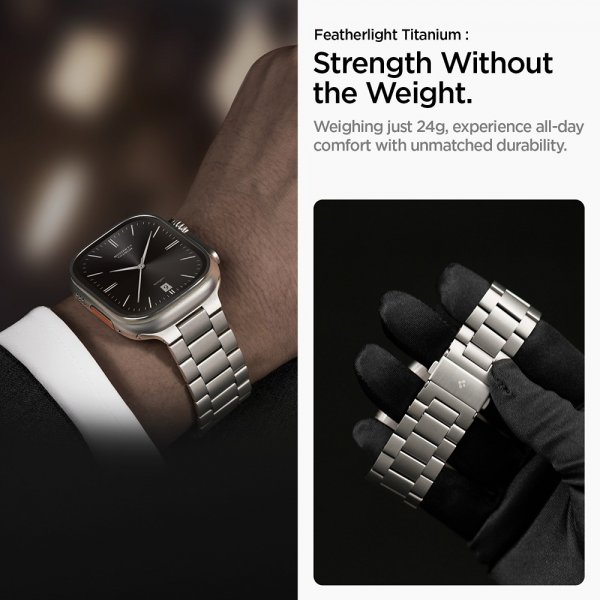 Spigen Apple Watch 44/45/46mm/Ultra 49mm Armbånd Modern Fit Titanium Natural Titanium