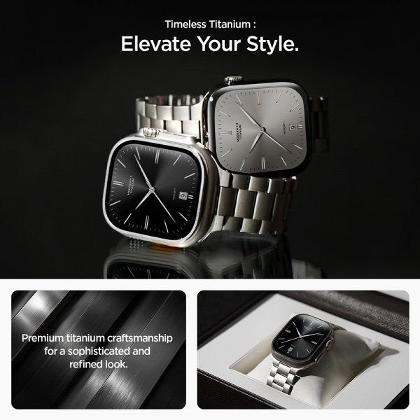 Spigen Apple Watch 44/45/46mm/Ultra 49mm Armbånd Modern Fit Titanium Natural Titanium