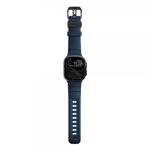 Nomad Apple Watch 44/45/46mm/Ultra 49mm Armbånd Rocky Point Svart Atlantic