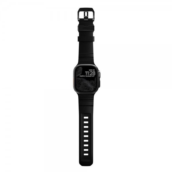Nomad Apple Watch 44/45/46mm/Ultra 49mm Armbånd Rocky Point Svart Carbon Black